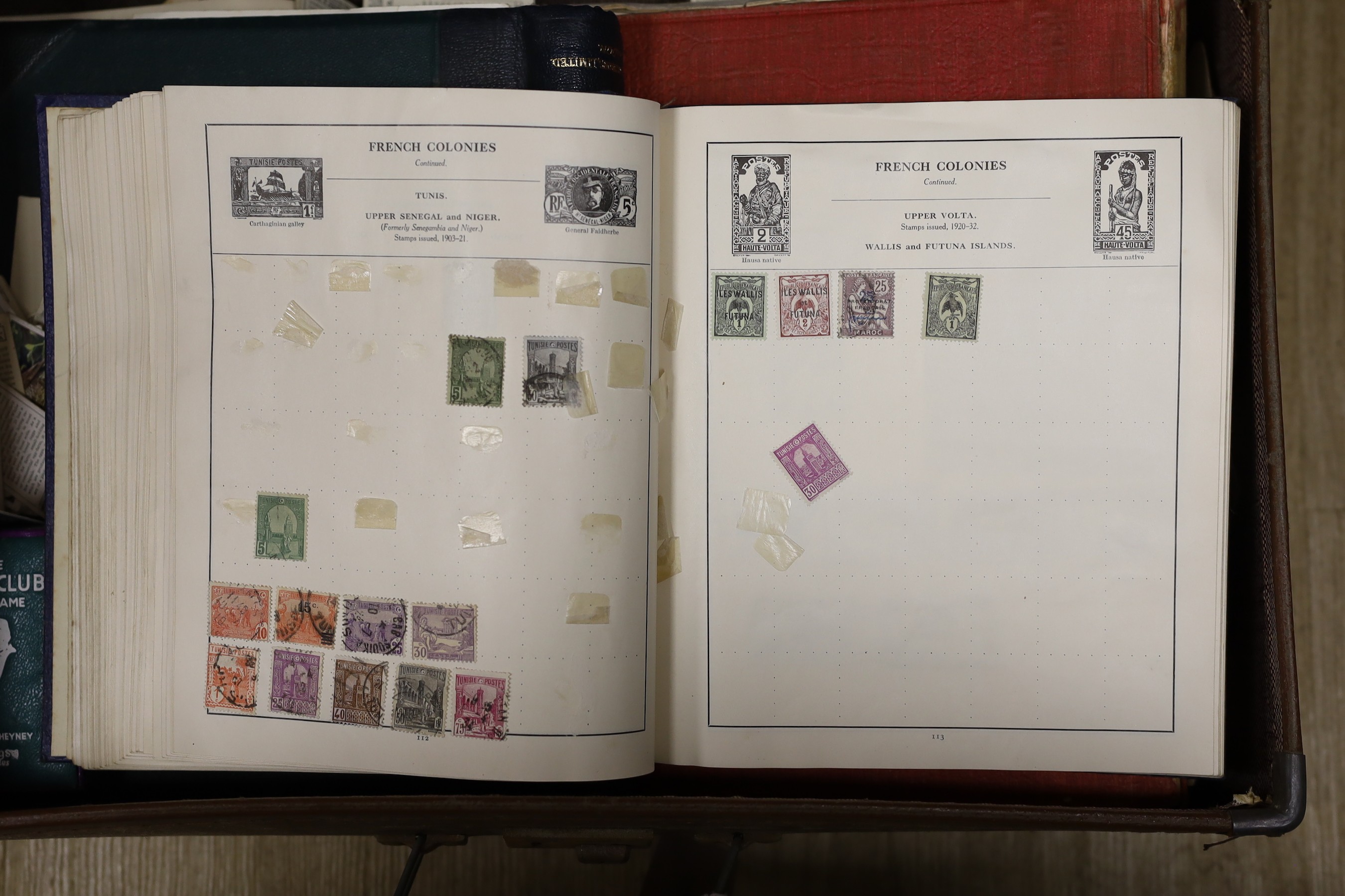 A suitcase of stamp albums